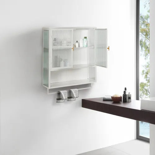 Modern Wall Cabinet with Glass Doors
