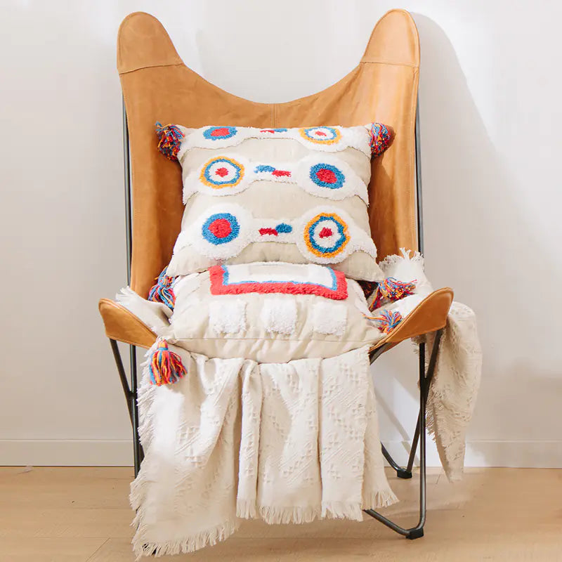 Indian Handcrafted Tassel Pillow Cover