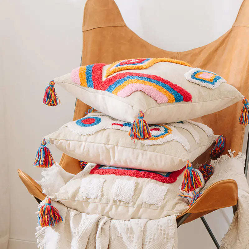 Indian Handcrafted Tassel Pillow Cover