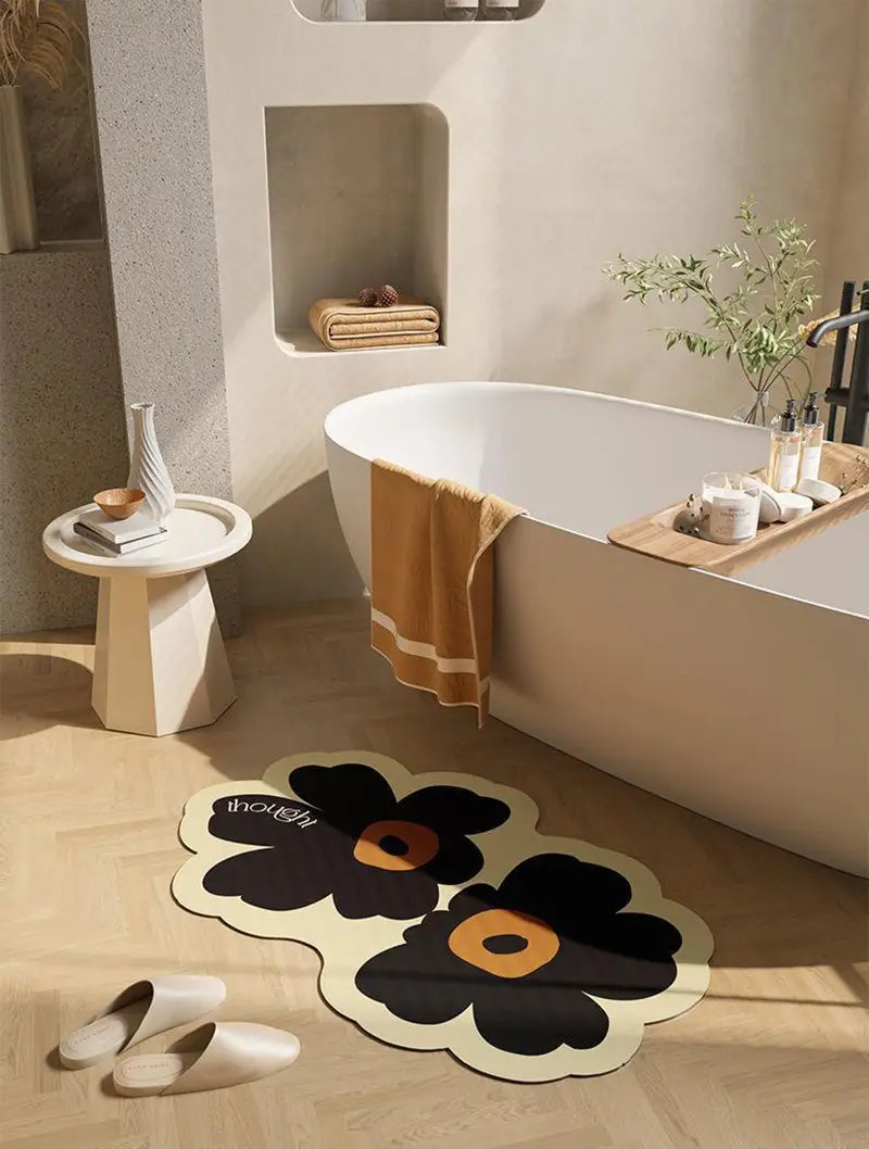 Flower Shaped Floor Mat for Kitchen and Home Decor
