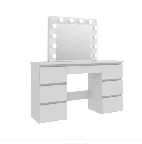 Large White Vanity Table with Light