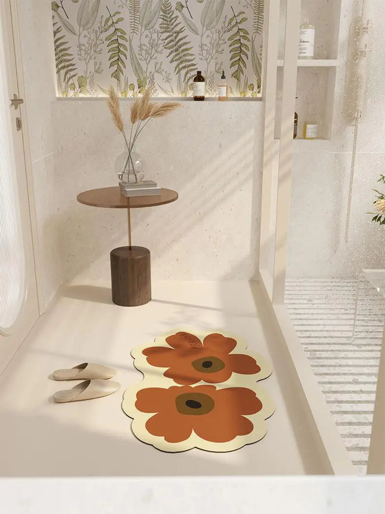 Flower Shaped Floor Mat for Kitchen and Home Decor