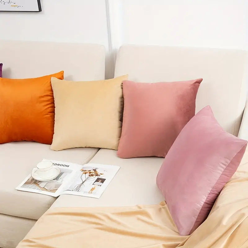 Solid Color Velvet Pillow Cover