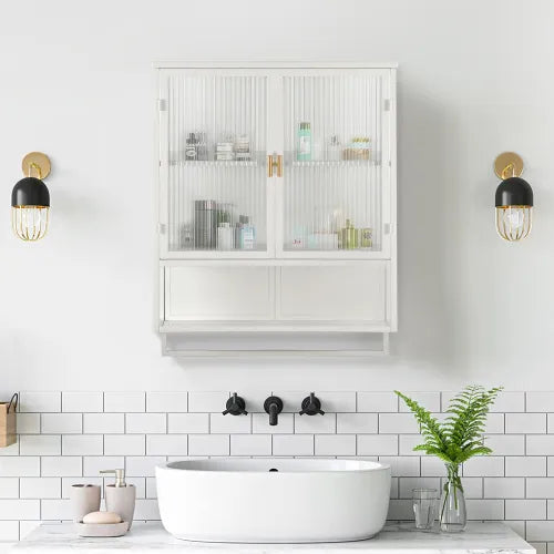 Modern Wall Cabinet with Glass Doors