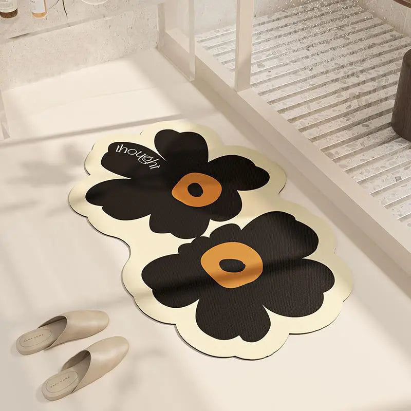 Flower Shaped Floor Mat for Kitchen and Home Decor